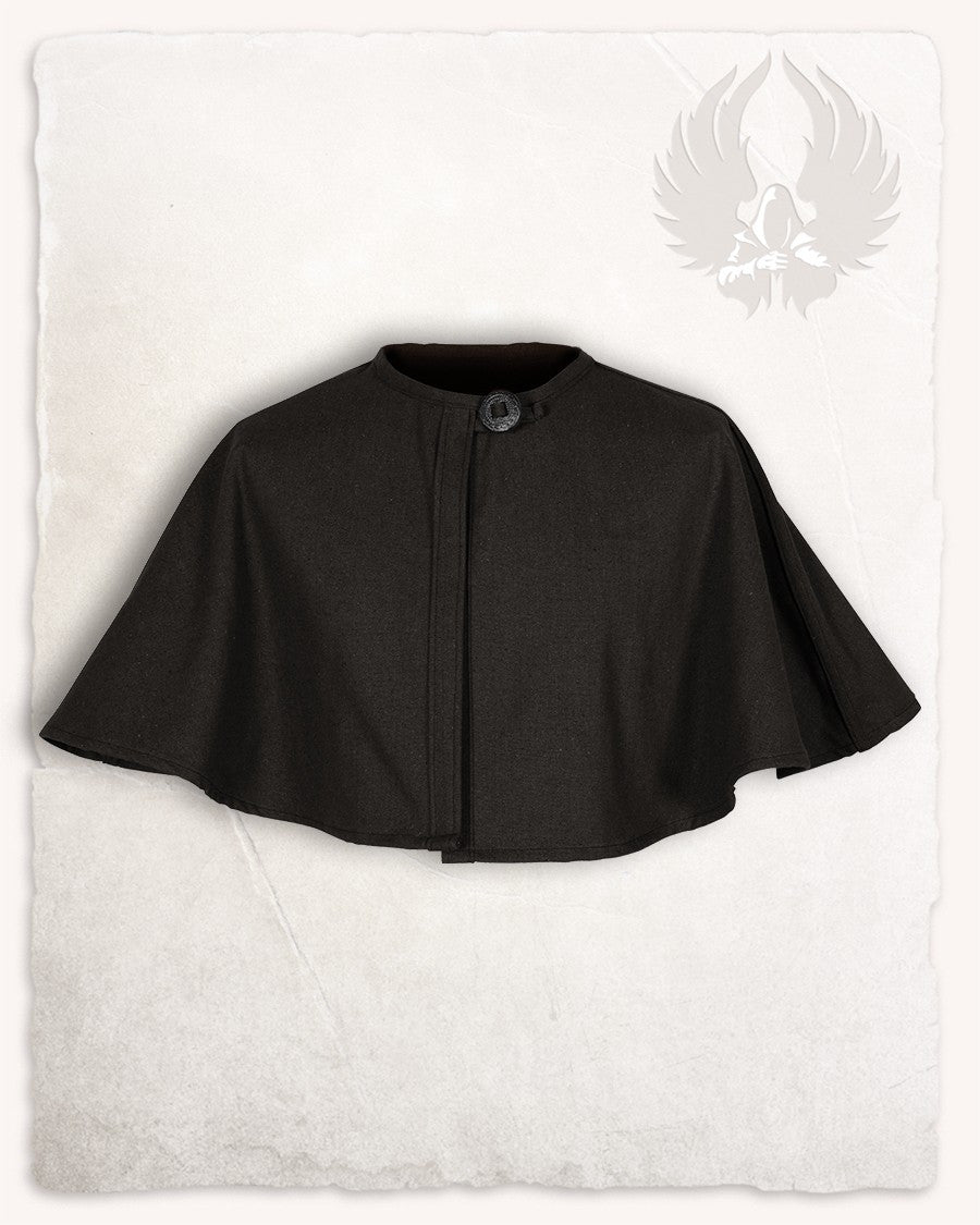 Capa medieval corta modelo Bron, color negro