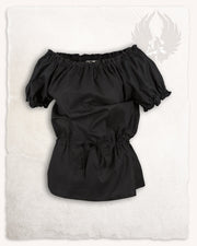 Blusa medieval algodón ligero modelo Kalina, negro