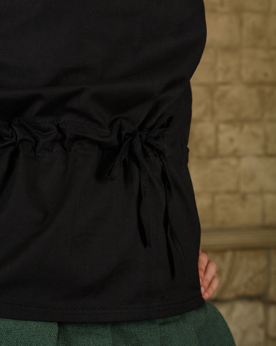 Blusa medieval algodón ligero modelo Kalina, negro