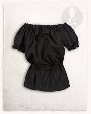 Blusa medieval algodón ligero modelo Kalina, negro