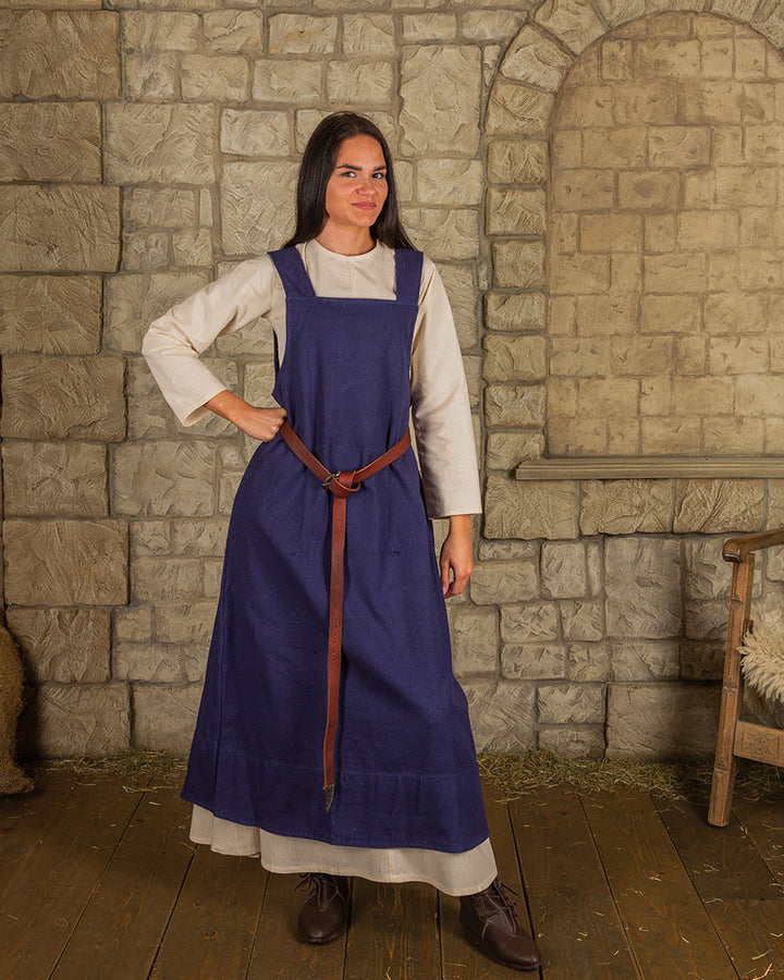 Vestido estilo delantal modelo Lientje, color azul