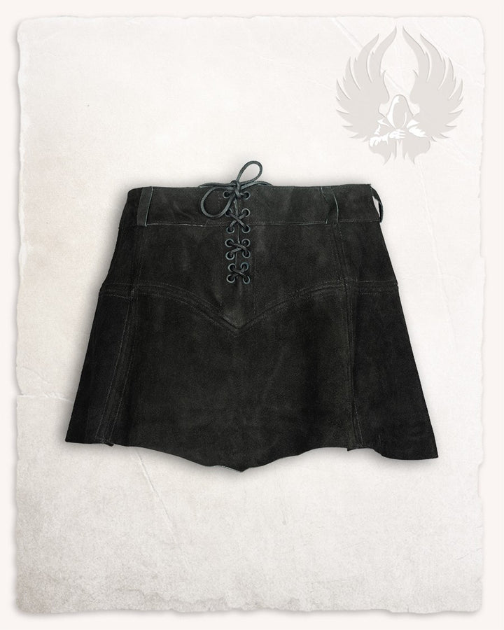 Falda medieval de gamuza modelo Nuala, color negro