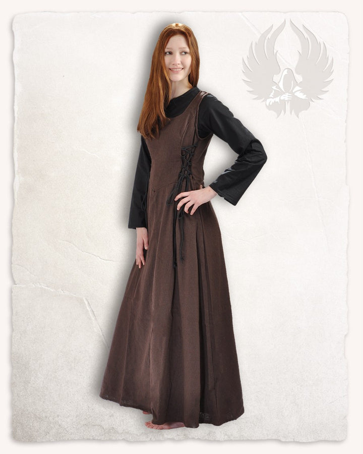 Vestido medieval modelo Uma, color marrón
