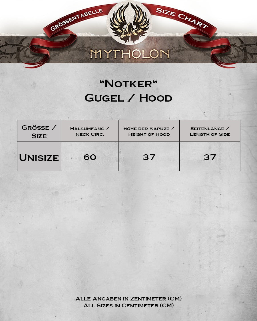 Gugel o capucha nórdica modelo Notker, marrón