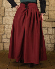 Falda medieval en algodón modelo Anna, burdeos