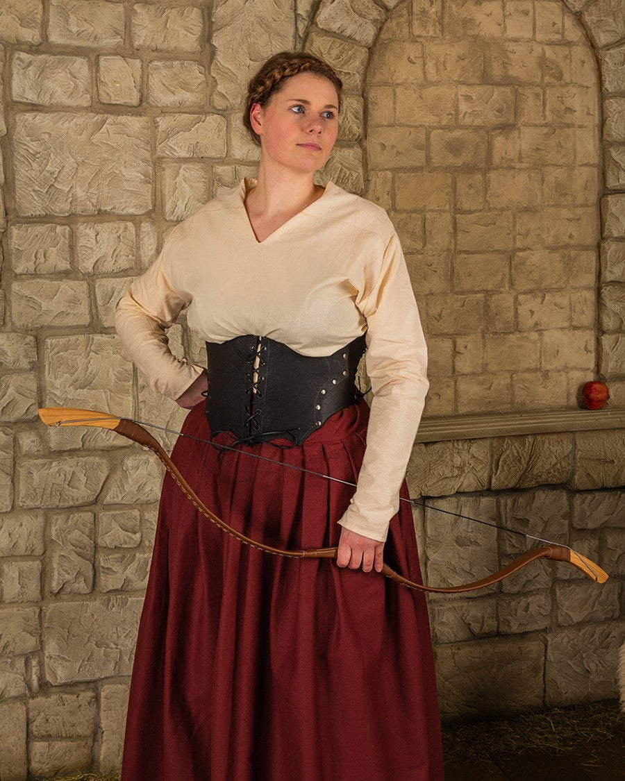 Falda medieval en algodón modelo Anna, burdeos