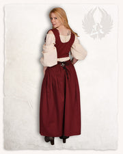Falda medieval en algodón modelo Anna, burdeos
