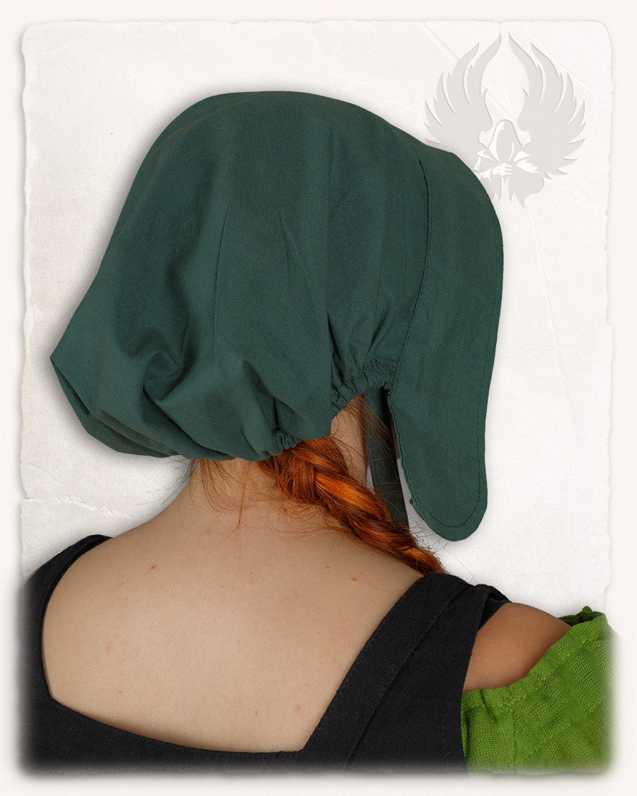 Capota medieval de campesina modelo Greta, color verde