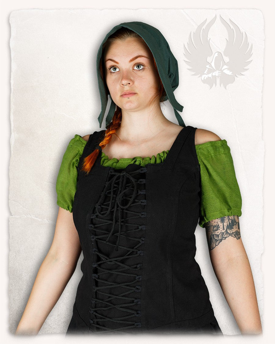 Capota medieval de campesina modelo Greta, color verde