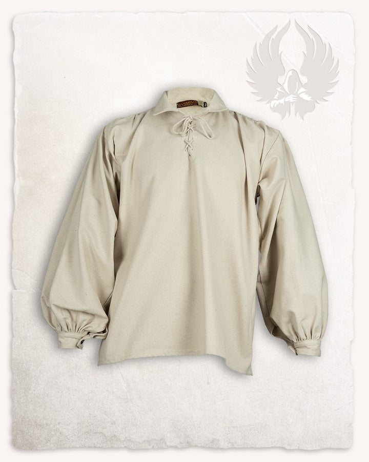 Camisa medieval de lazos modelo Jonathan, color crema