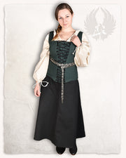 Corpiño medieval modelo Ursula de algodón verde