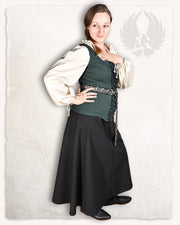 Corpiño medieval modelo Ursula de algodón verde