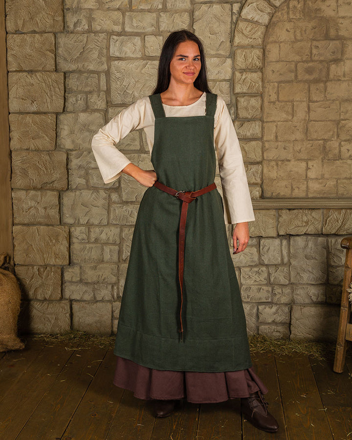 Vestido estilo delantal modelo Lientje, color verde