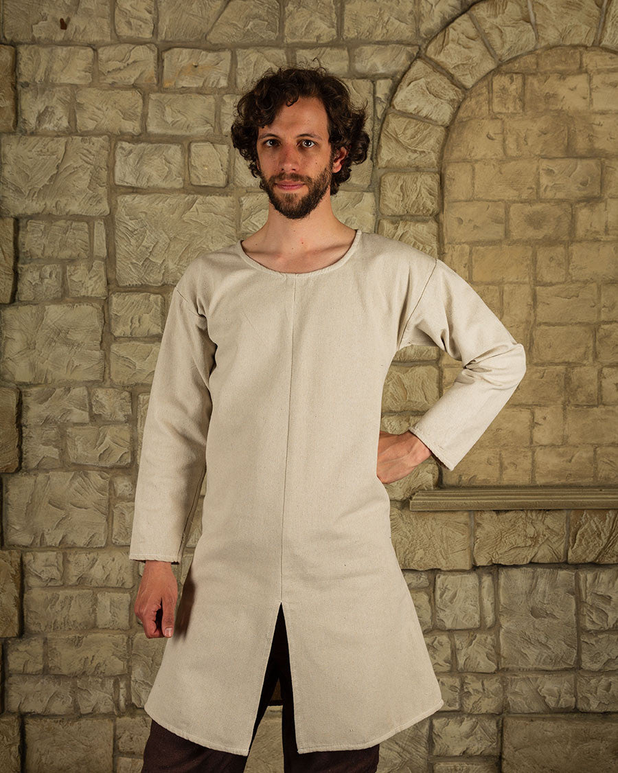 Túnica medieval en algodón crema modelo Gadaric
