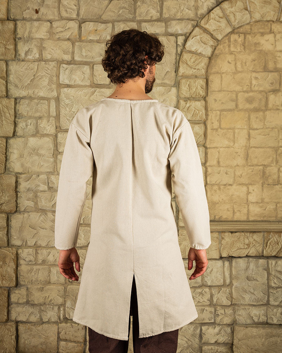 Túnica medieval en algodón crema modelo Gadaric