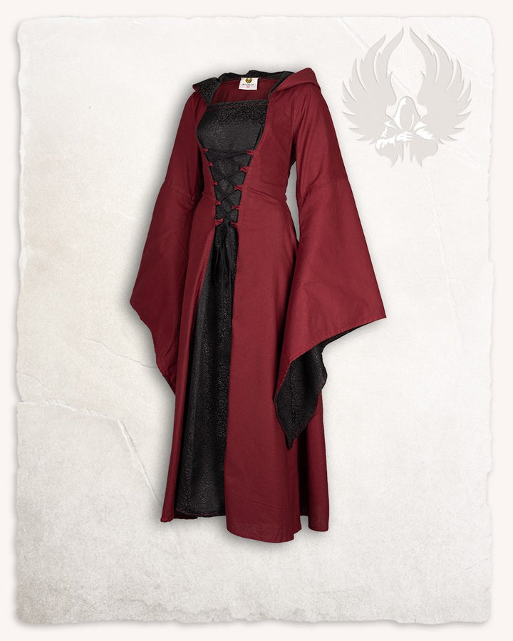 Vestido medieval burdeos-negro modelo Ophelia