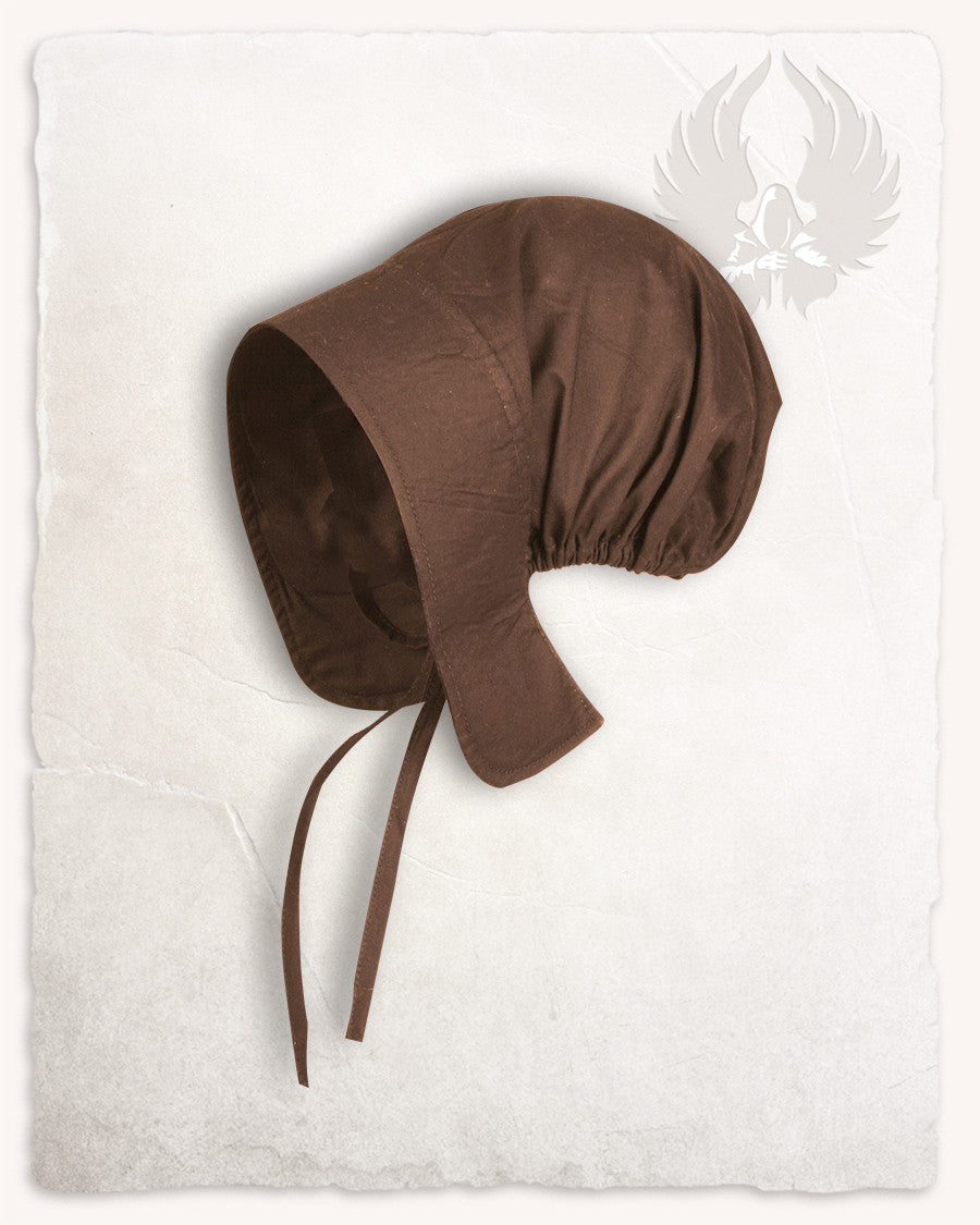 Capota medieval de campesina modelo Greta, color marrón