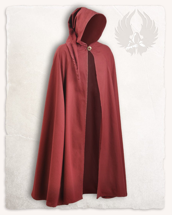 Capa medieval de algodón modelo Gora, color burdeos