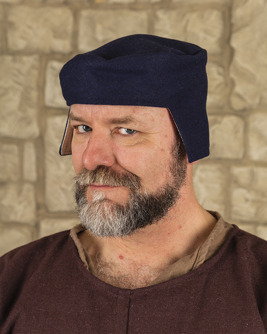 Gorro medieval azul modelo Rafael