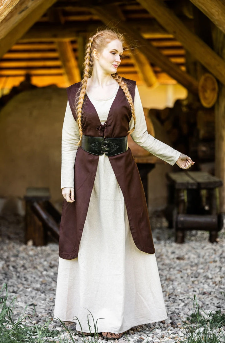 Sobrevesta medieval modelo Brisella, color marrón