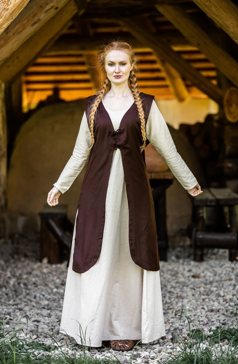 Sobrevesta medieval modelo Brisella, color marrón