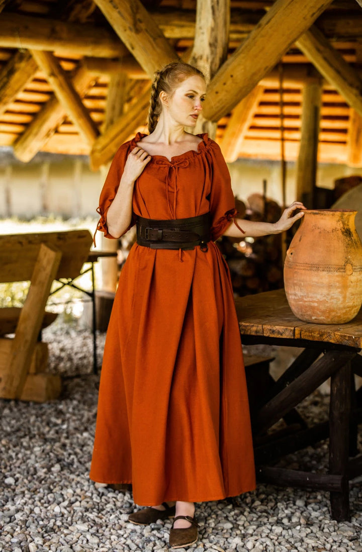 Vestido medieval modelo Melisande, color óxido