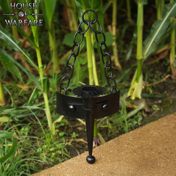 Aplique medieval cadenas de pared para 1 vela