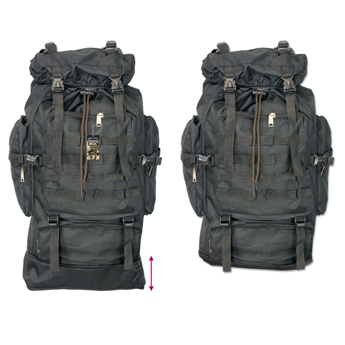 Mochila táctica Barbaric negra, 60L