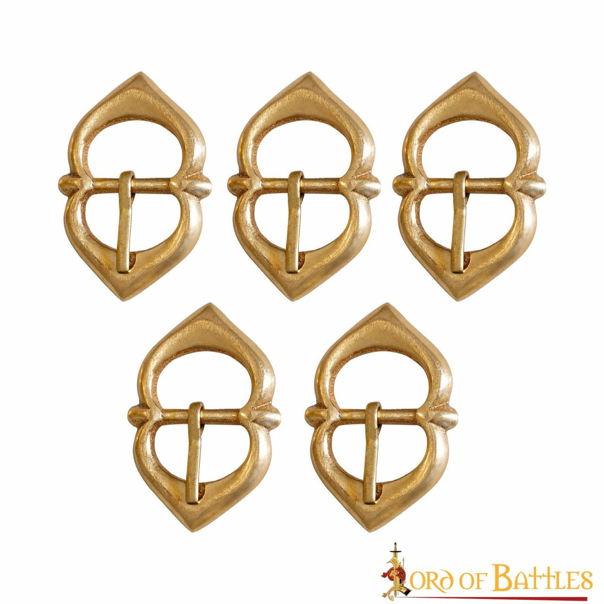 Set 5 hebillas en latón para correas de armaduras