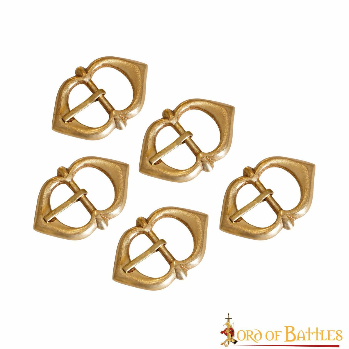 Set 5 hebillas en latón para correas de armaduras