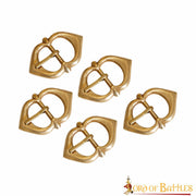 Set 5 hebillas en latón para correas de armaduras