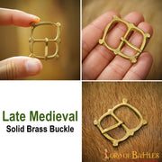 Set 5 hebillas medievales en latón para correas de armaduras