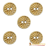 Set 5 botones medievales decorados en asta de cuerno