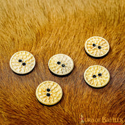 Set 5 botones medievales decorados en asta de cuerno