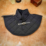 Gorjal medieval negro acolchado cuello alto en algodón