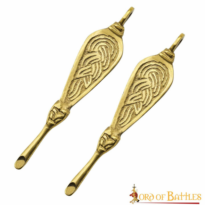 Set de 2 limpiadores de oídos vikingos en latón