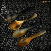 Set 4 cucharas medievales en asta de cuerno