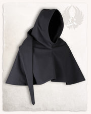 Gugel medieval de algodón negro modelo Benson