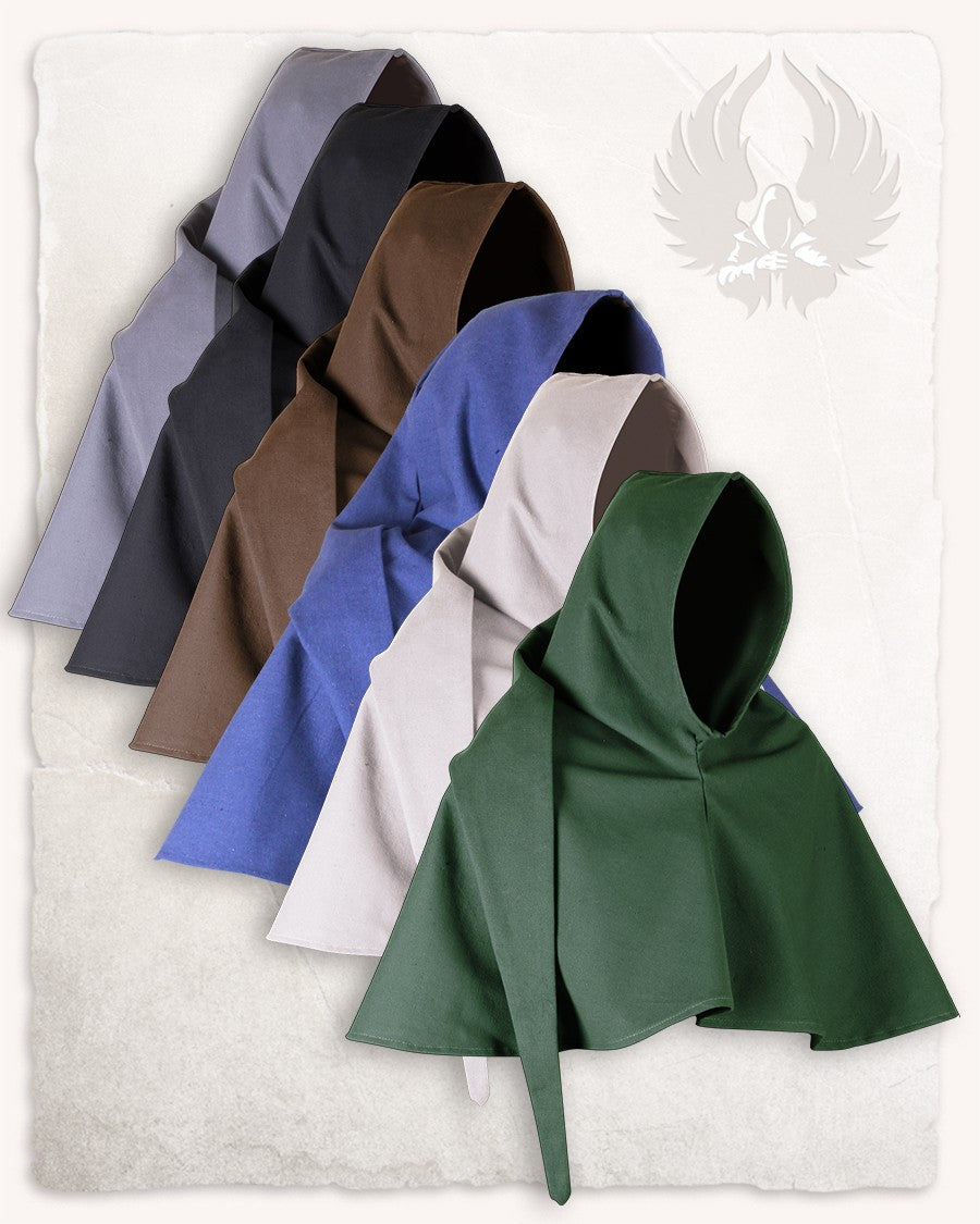 Gugel medieval de algodón negro modelo Benson