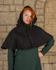 Gugel o capucha nórdica modelo Notker, negro