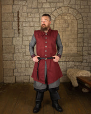 Chaleco medieval Tilly en algodón - burdeos