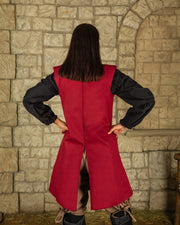 Chaleco medieval Tilly en algodón - burdeos