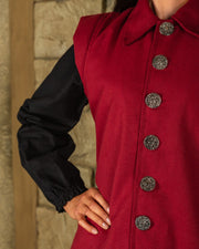 Chaleco medieval Tilly en algodón - burdeos