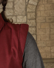 Chaleco medieval Tilly en algodón - burdeos