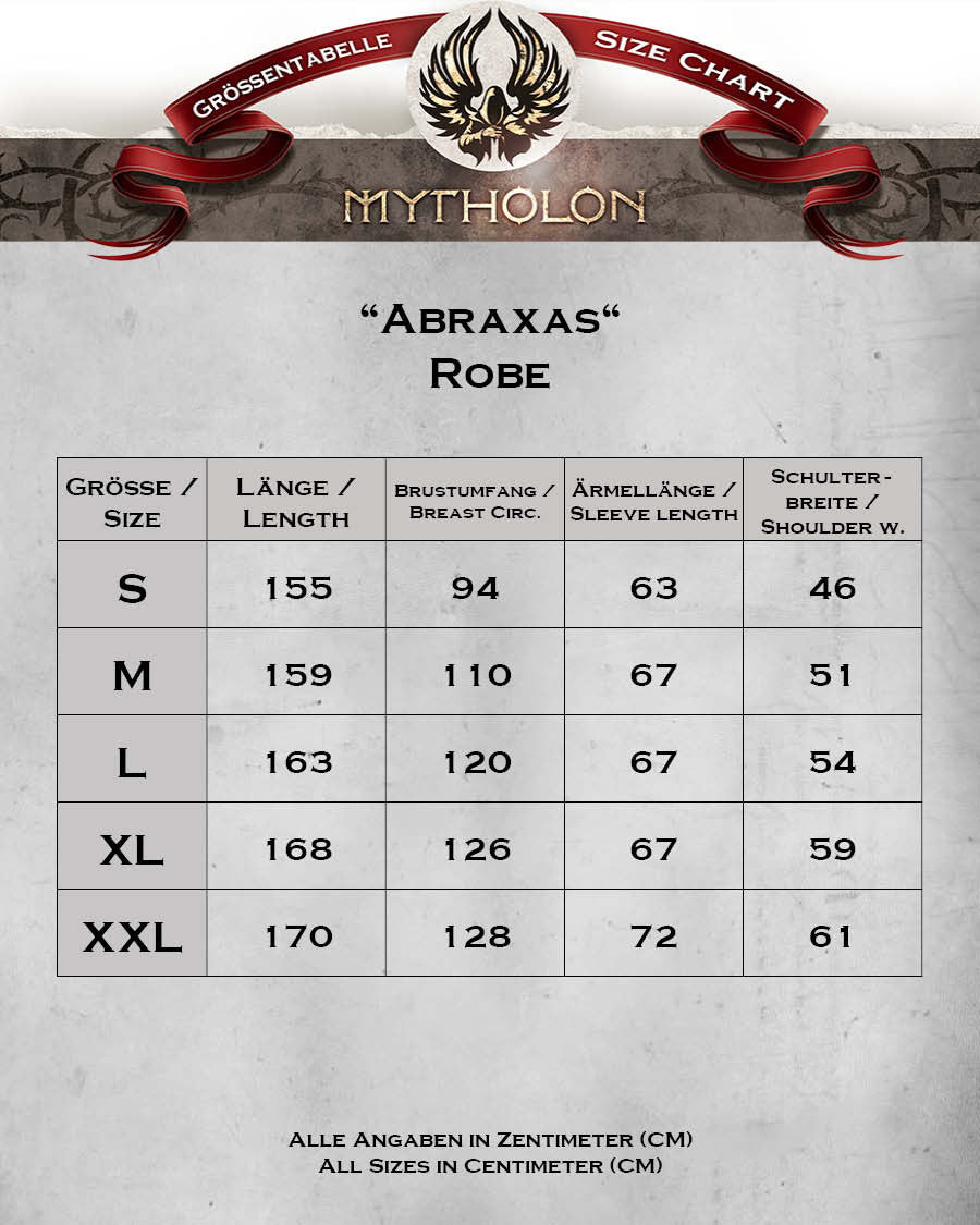 Túnica de peregrino o mago modelo Abraxas, negra