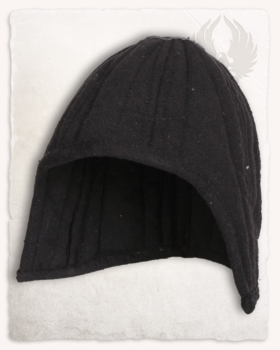 Cofia medieval acolchada protectora Arthur - negra