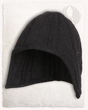 Cofia medieval acolchada protectora Arthur - negra