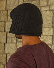 Cofia medieval acolchada protectora Arthur - negra