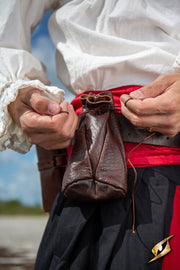 Bolsita cuero marrón monedas Cazarrecompensas