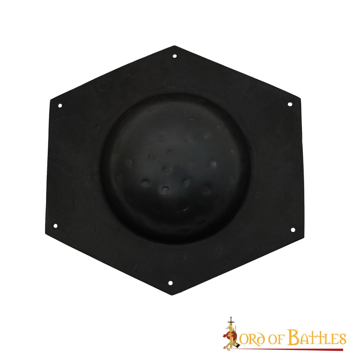 Umbo hexagonal para escudo romano en acero negro